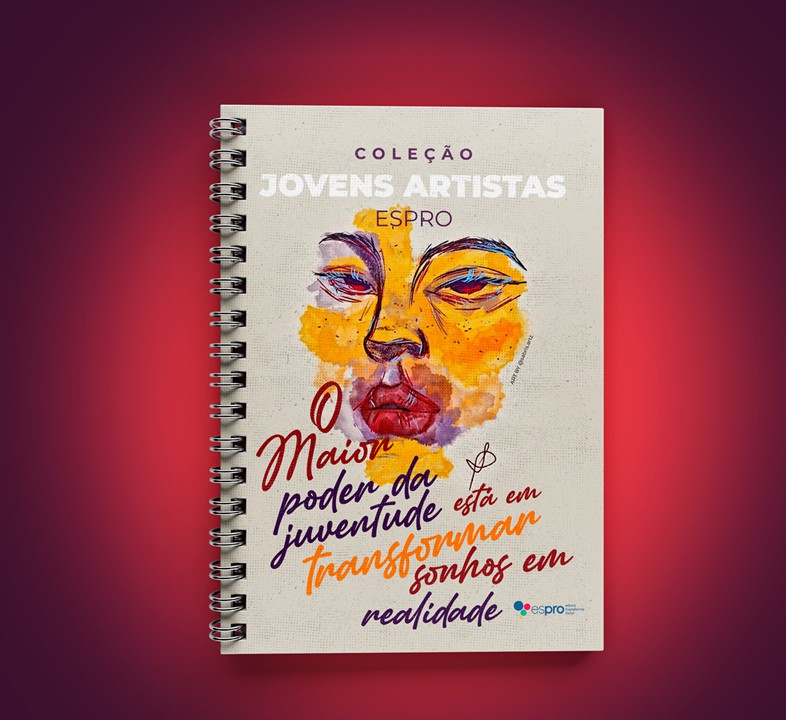 Caderno da Coleção Jovens Artistas Espro com ilustração da Jovem Sabrina Harbeck