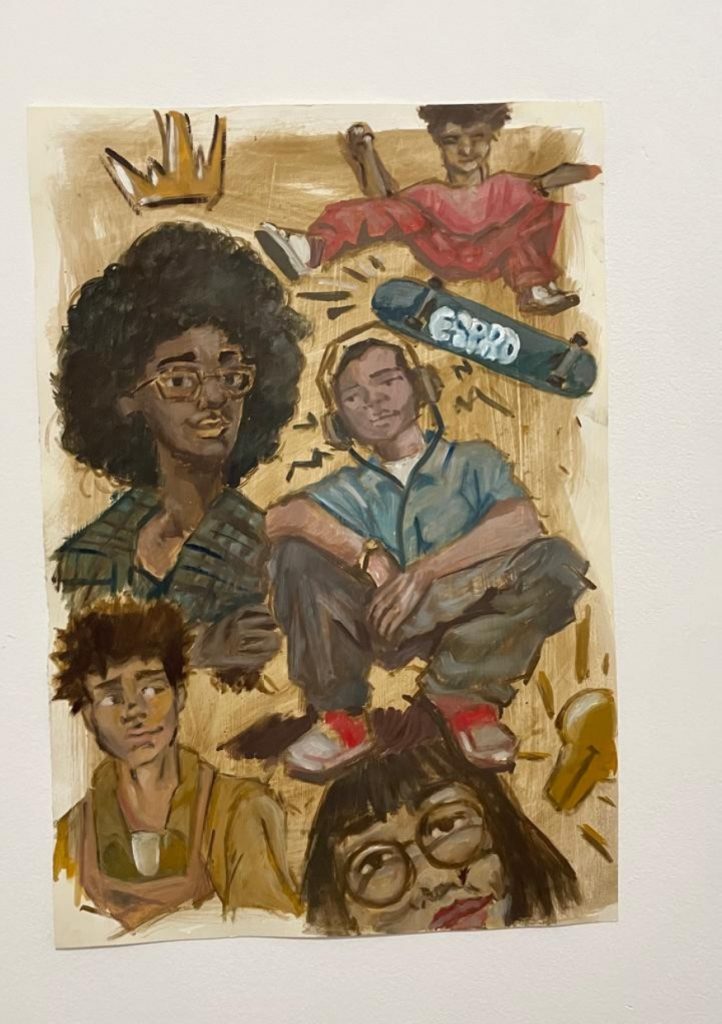 Desenho da jovem artista, Ana Paula dos Santos Carneiro reatara o jovem negro no Espro e em diferentes contextos