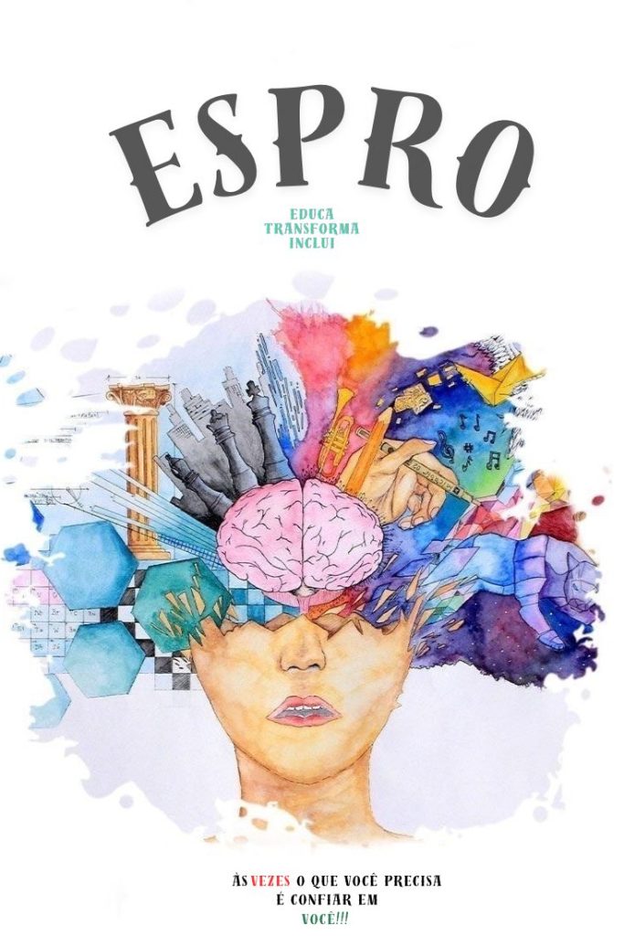 Desenho da jovem Giulia Naiana Santana Barbosa ilustra uma cabeça cheia de ideias, uma mente criativa. 